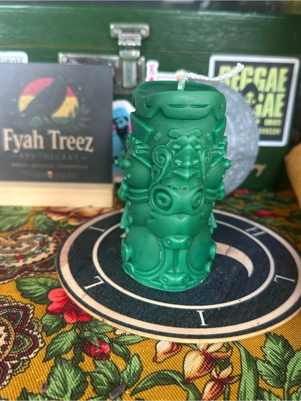 Green Snowman Candle